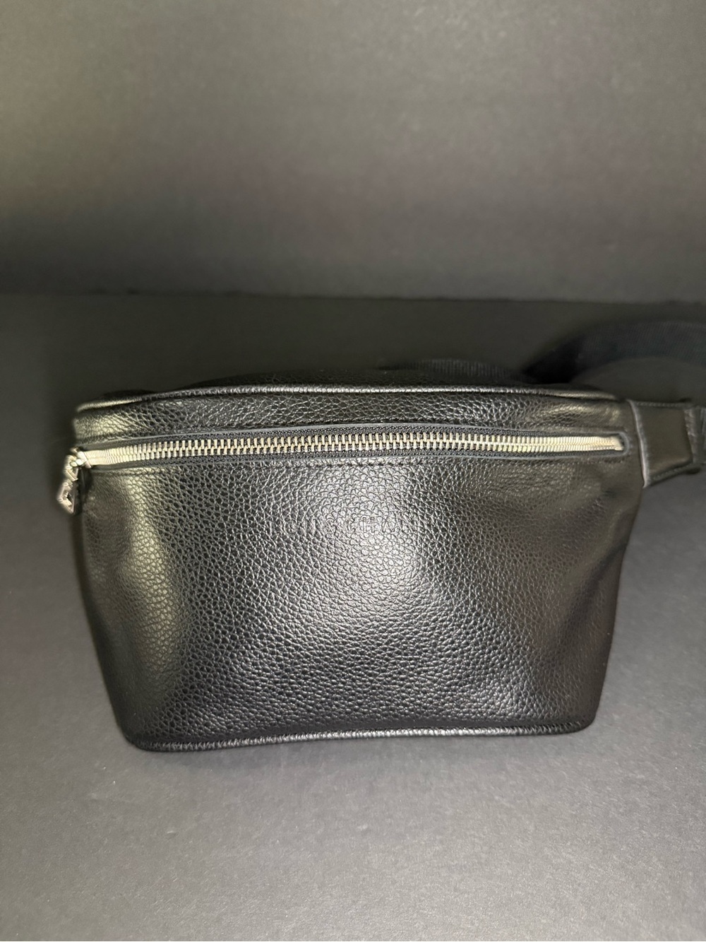 Longchamp Black Leather Le Foulonné M Crossbody Belt Bag - Picture 2 of 5